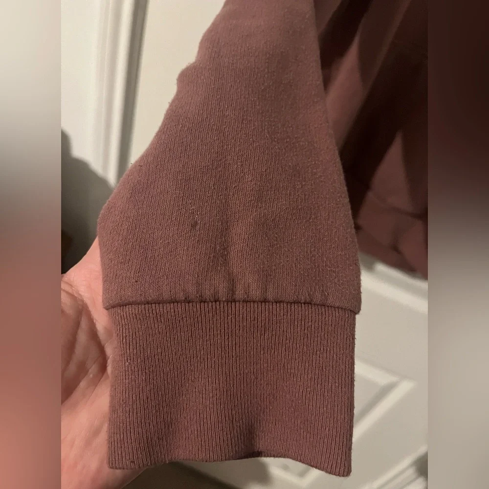 Victorias Secret Pink Medium Rose Pink Hoodie Sweatshirt Glitter Font Sherpa Top - Picture 13 of 16